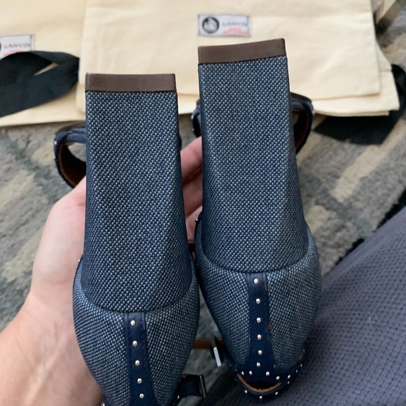 Lanvin Denim Wedge Sandal - Picture 7 of 8